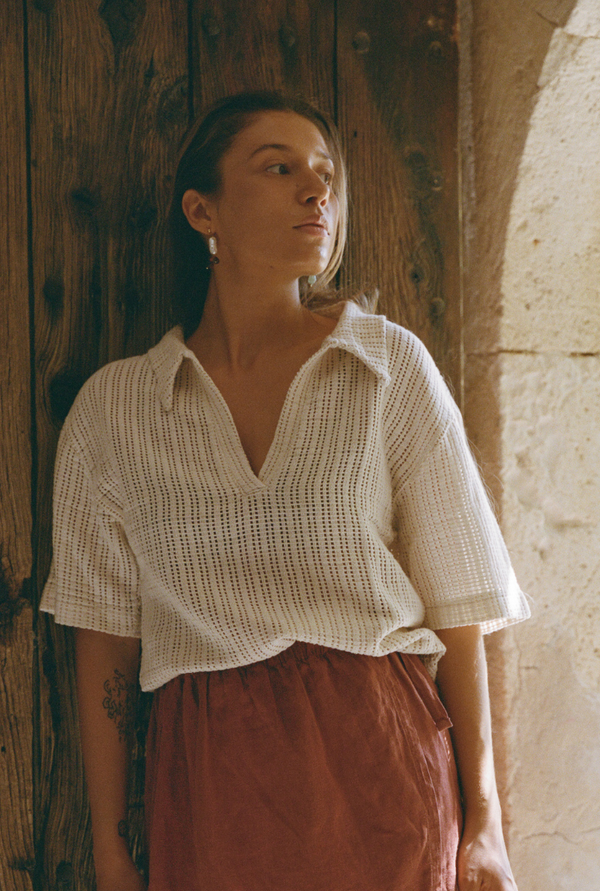 Morgane organic cotton top - Ecru