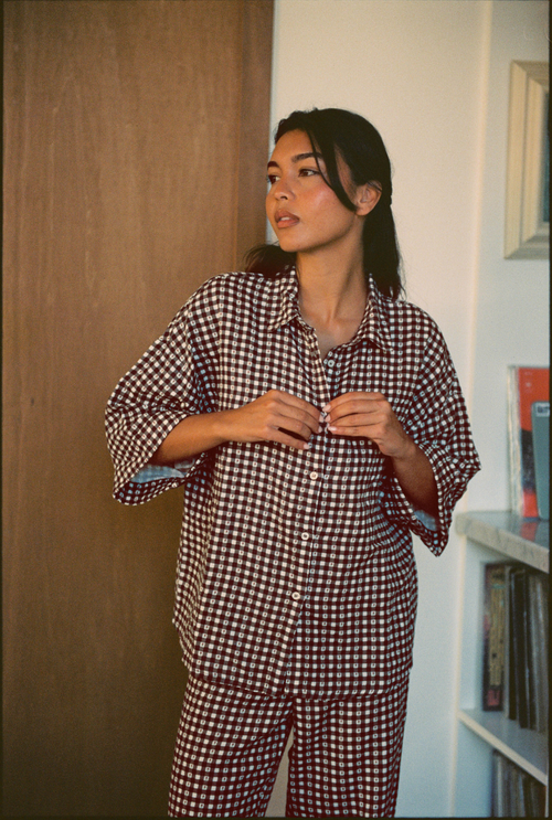 Chemise Axelle - Vichy marron
