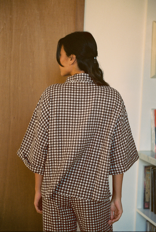 Chemise Axelle - Vichy marron