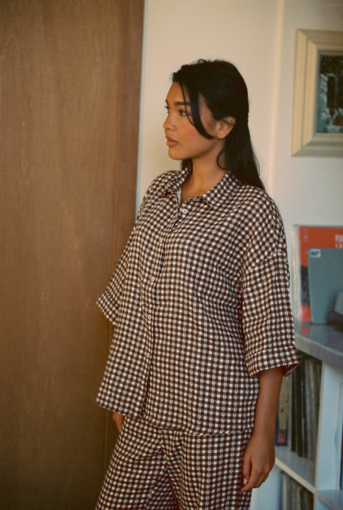 Chemise Axelle - Vichy marron