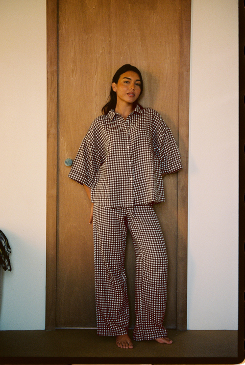 Ensemble Axelle - Vichy marron