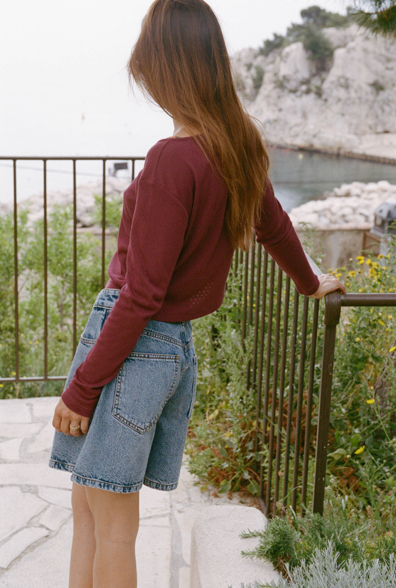 Cardigan Intemporel - Prune