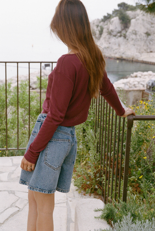 Cardigan Intemporel - Prune