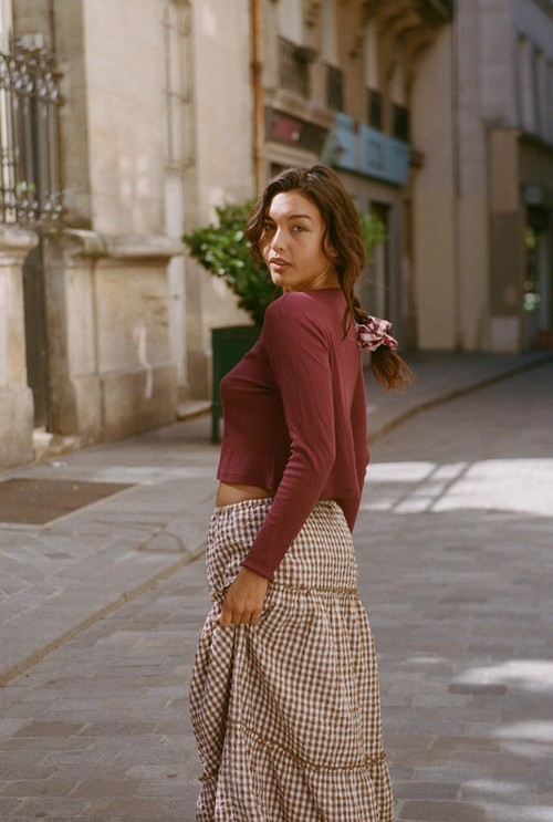 Cardigan Intemporel - Prune