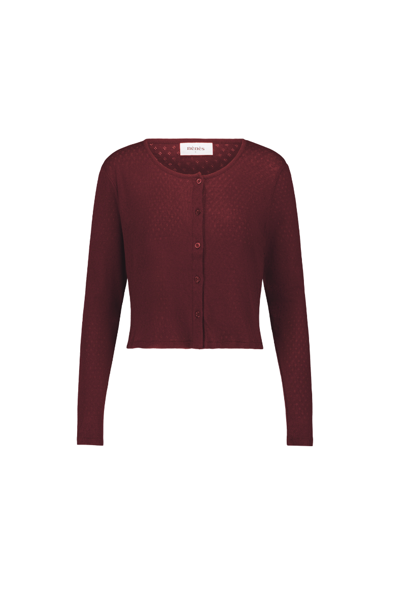 Cardigan Intemporel - Prune