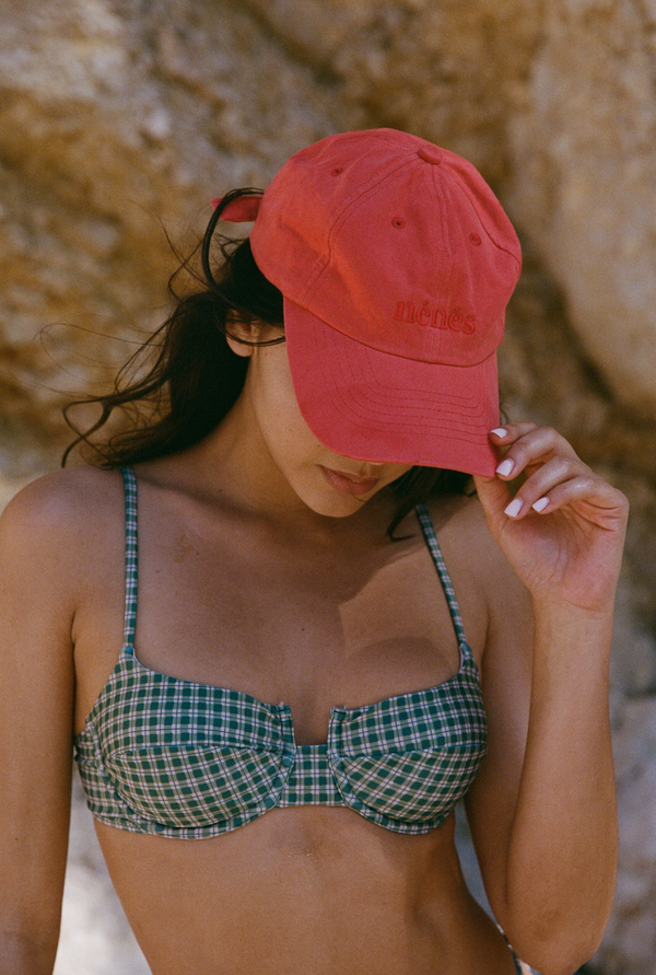 Léa underwired bikini top - Green checks